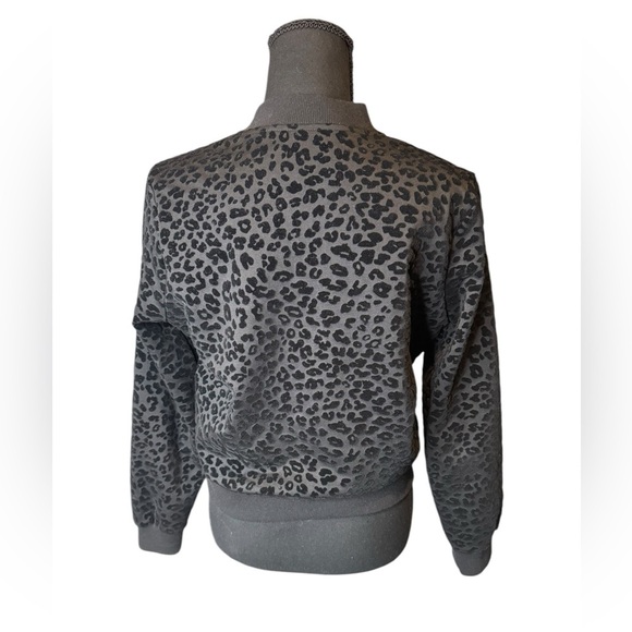 Jack by BB Dakota Women's Bomber Jacket Black Leopard Print Size S Preppy Warm - Picture 3 of 9